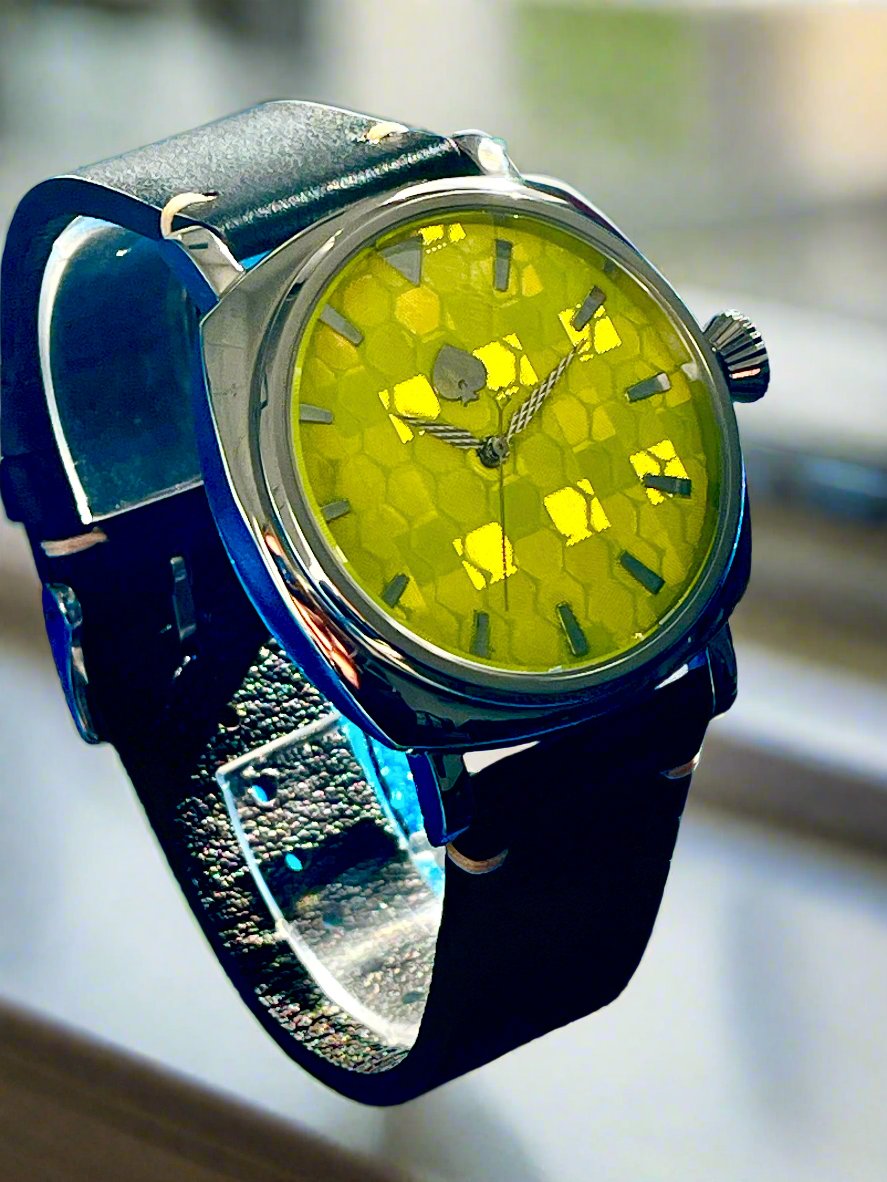 Honeycomb - Automatic Watch Yellow Dial