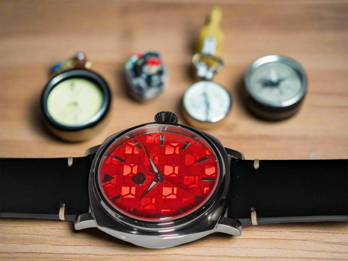 Honeycomb - Automatic Watch Red Dial