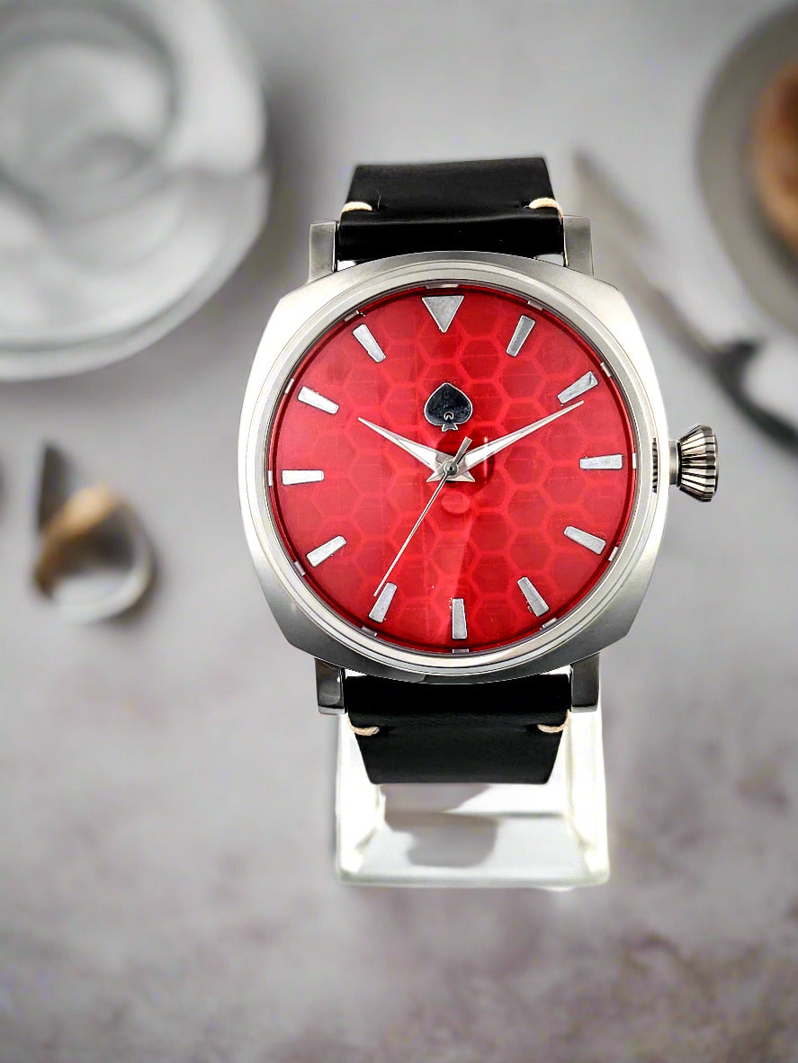 Honeycomb - Automatic Watch Red Dial