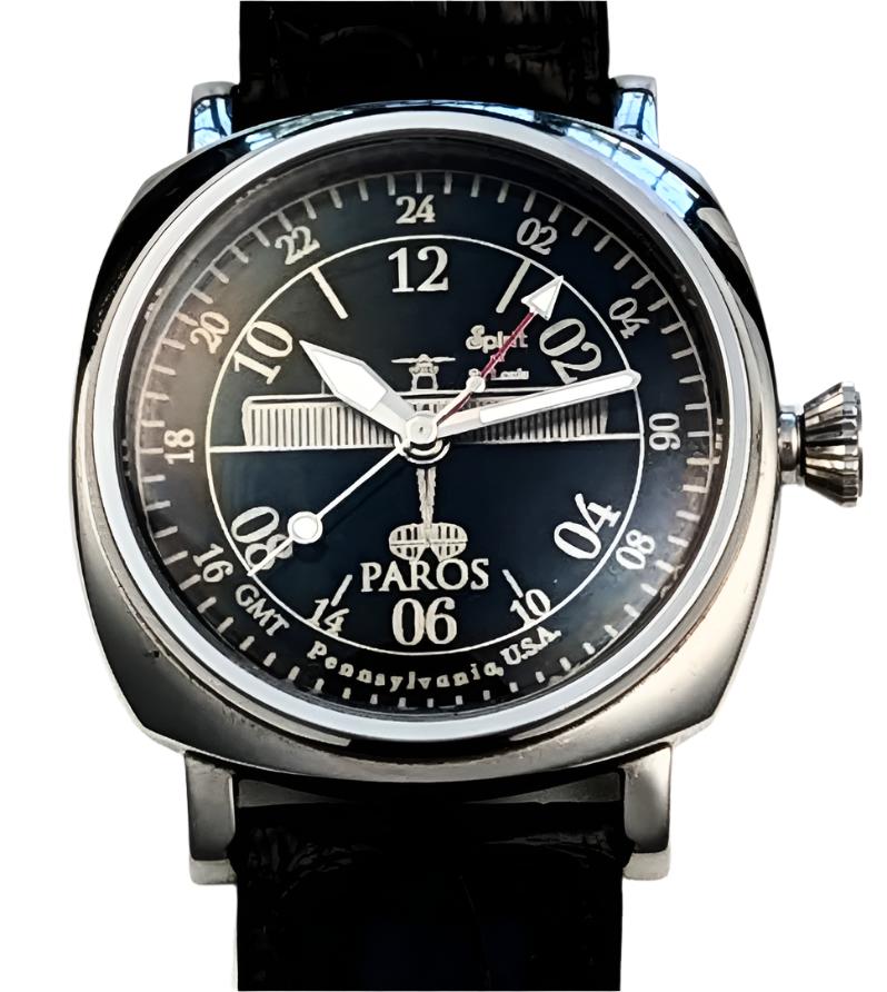 PAROS GMT watch NH35 Sapphire crystal men stainless steel case Board room spirit of st louis