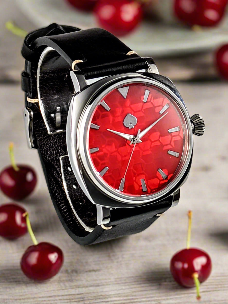 Honeycomb - Automatic Watch Red Dial