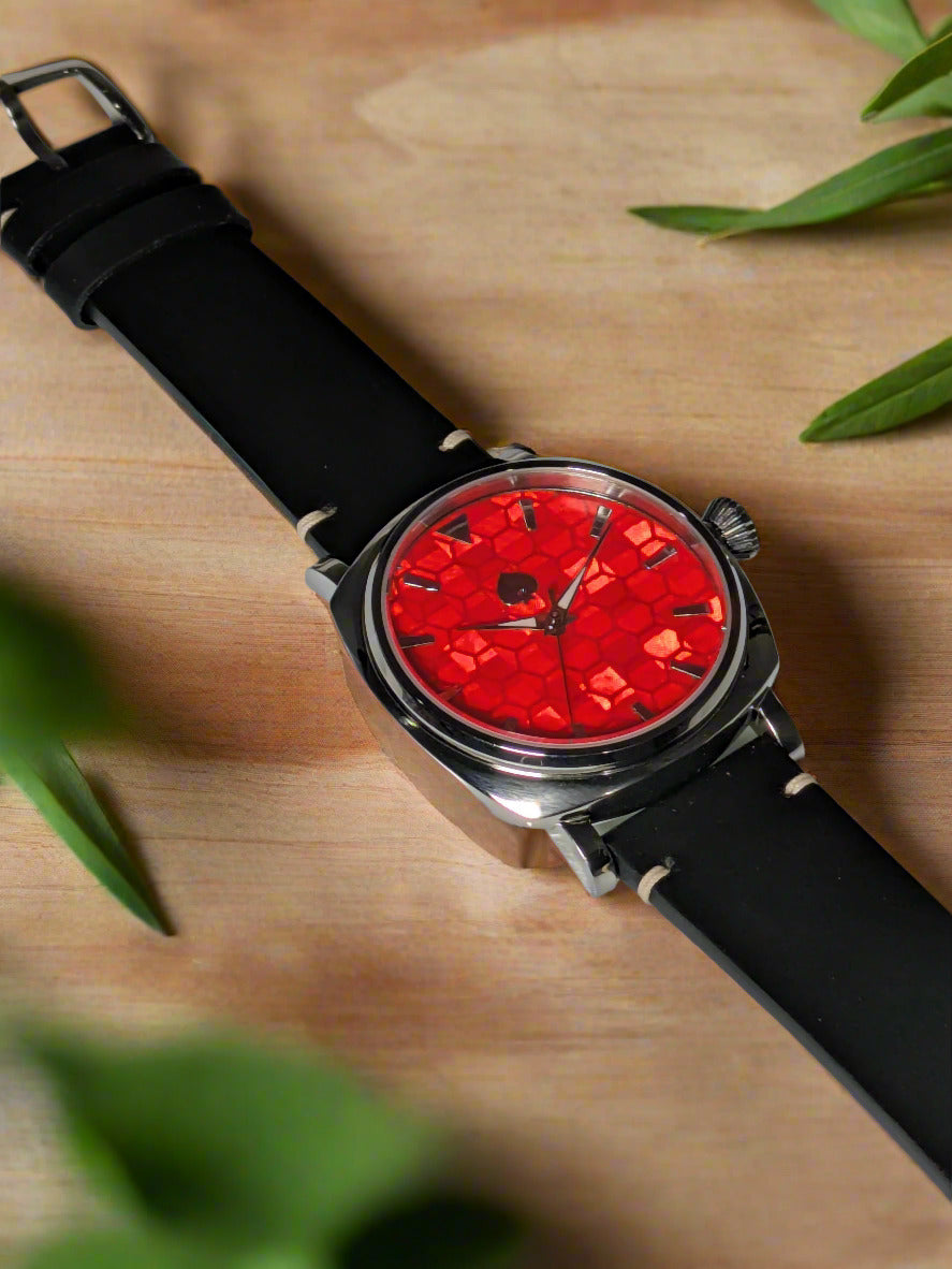 Honeycomb - Automatic Watch Red Dial